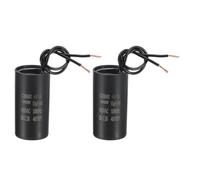 PATIKIL 10uf CBB60 Run Capacitor, 2 Pcs AC 450V 2 Wires 50/60Hz Motor Running Capacitor 61x31.5x61, Black