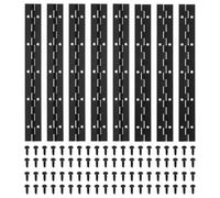 PATIKIL 10x1.2 Inch Piano Hinge,8 Pcs 304 Stainless Steel Continuous Hinge with Holes for Piano Gate Door Wooden Storage Box Cabinet Boat,Black