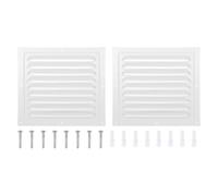 PATIKIL 10x10" Attic Vent Soffit Vent, 2 Pcs Aluminum Alloy Rectangular Floor HVAC Air Vent Covers Metal Return Grille Louver with Screen Mesh and Screw for Wall Ceiling Attic Doors Home