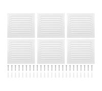 PATIKIL 10x10" Attic Vent Soffit Vent, 6 Pcs Aluminum Alloy Rectangular Floor HVAC Air Vent Covers Metal Return Grille Louver with Screen Mesh and Screw for Wall Ceiling Attic Doors Home