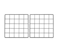 PATIKIL 10x10 Inch Wall Grid Panel, 2 Pcs Metal Wire Photo Wall Decorative Grid for Photo Display Hanging Picture Memo Home Decorations, Black