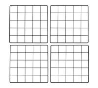 PATIKIL 10x10 Inch Wall Grid Panel, 4 Pcs Metal Wire Photo Wall Decorative Grid for Photo Display Hanging Picture Memo Home Decorations, Black