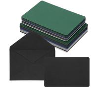 PATIKIL 10x15cm Blank Greeting Card and Envelopes, 50Sets Half Fold Note Cards and Envelopes Folded Rounded Corner Cardstock Greeting Card for Wedding Birthday Party Invitations, 10 Colors