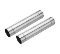 PATIKIL 10x50cm Stove Pipe, 2Pcs Stainless Steel Thickened Lengthen Straight Tent Stove Chimney Pipe Flue Extension for Camping Stove Vent Water Heater Smoke Exhaust
