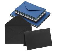 PATIKIL 10x5cm Blank Greeting Card and Envelope, 50Sets Half Fold Note Cards and Envelopes Folded Right Angles Cardstock Greeting Card for DIY Wedding Birthday Party Invitations, 10 Colors