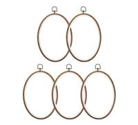 PATIKIL 10x7.1inch Embroidery Hoops, 5Pieces Imitated Wood Oval Frame Cross Stitch Hoop Ring for Embroidery Art Craft Sewing Ornaments Hanging Decoration