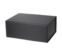 PATIKIL 10x7x4 Inch Gift Box with Lid, Magnetic Closure Collapsible Paper Rectangle Favor Boxes for Wedding Valentine's Day Birthday Gift Packaging, Black