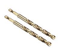 PATIKIL 11/32" Hex Shank Drill Bit, M35 Cobalt 5% High-Speed Steel Bits Quick Change Design for Impact Driver 135° Gold Finish for Stainless Steel Hard Metal - 2 Pack