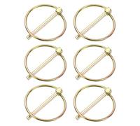 PATIKIL 11/64" x 1-3/4" Lynch Pin with Ring, 6 Pcs Heavy Duty Round Linch Pins Shaft Locking Pin Clips for Farm Tractors Trucks Lawn Mowers Trolleys Trailers