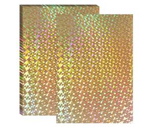 PATIKIL 11.7x8.3 Hot Stamping Foil Paper Sheet, 20 Sheets A4 Heat Transfer Hot Stamping Paper Foil for Leather DIY Logo Decor Craft Gift Package Scrapbook Card, Gold Gemstone
