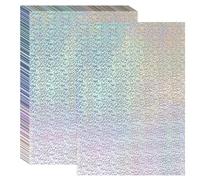 PATIKIL 11.7x8.3 Hot Stamping Foil Paper Sheet, 40 Sheets A4 Heat Transfer Hot Stamping Paper Foil for Leather DIY Logo Decor Craft Gift Package Scrapbook Card, Laser Spot Silver