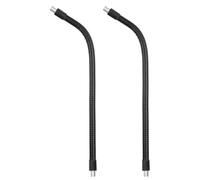 PATIKIL 11.8" Gooseneck, 2Pcs 3/8"-16 Male to Male Thread Metal Universal Hose Flexible Arm Gooseneck Tube Extension Holder for Action Camera, Phone, Microphone, Black