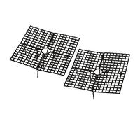 PATIKIL 11.8" x 11.8" Plant Pot Grid, 2 Pack Square ABS Flowerpot Soil Protector Cover, Black