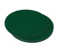 PATIKIL 11 Inch Diameter Lamp Base Felt, 5Pack 2mm Thickness Round Soft Adhesive Non-slip Anti-scratch Backed Felt for Lamp Furniture DIY Craft, Dark Green