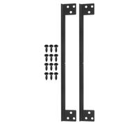 PATIKIL 11 Inch Door Latch Cover, 2 Pcs Door Latch Shield Plates Security Reinforcement Plates with Screw Cover The Gap Between Door Lock Frame Home Room, Black
