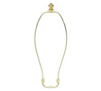 PATIKIL 11 Inch Lamp Harp Kit with 1 Inch Height Solid Brass Finial, 1 Set Heavy Duty Bracket with Standard Saddle & Finial Detachable Shade Holder for Table Floor Lamps, Gold