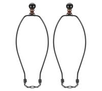 PATIKIL 11 Inch Lamp Harp Kit with Finial, 2 Set Detachable Lamp Shade Bracket Holder, DIY Lighting Accessories for Table Lamps Floor Lamps, Black