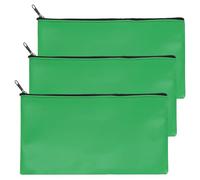 PATIKIL 11"x 6" Bank Deposit Bag, 3Pcs Money Bag Bank Bag Security Money Pouch Receipt Holder for Tickets Coin Makeup Cosmetics Bills, Agate Green