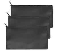 PATIKIL 11"x 6" Bank Deposit Bag, 3Pcs Money Bag Bank Bag Security Money Pouch Receipt Holder for Tickets Coin Makeup Cosmetics Bills, Black