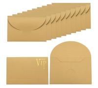 PATIKIL 11 x 7.5cm Gift Cards Envelopes, 12pcs Mini Envelopes Small Sleeve Holders 250g Glitter Paper Pearlescent Credit Card Size Bulk for Business Cards VIP Invitations Greeting,Gold