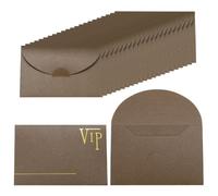 PATIKIL 11 x 7.5cm Gift Cards Envelopes, 24pcs Mini Envelopes Small Sleeve Holders 250g Glitter Paper Pearlescent Credit Card Size Bulk for Business Cards VIP Invitations Greeting,Brown