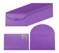 PATIKIL 11 x 7.5cm Gift Cards Envelopes, 24pcs Mini Envelopes Small Sleeve Holders 250g Glitter Paper Pearlescent Credit Card Size Bulk for Business Cards VIP Invitations Greeting,Purple