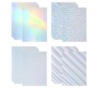 PATIKIL 11"x8.5" Holographic Cardstock, 60 Pack Metallic Iridescent Mirror Paper Foil Board Reflective Sheets for Scrapbook Poster DIY Craft, 4 Colors