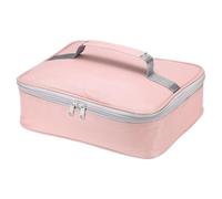 PATIKIL 11"x8.7"x2.8" Insulated Lunch Bag, Waterproof Lunch Box with Handle Lunch Tote Bag Portable Food Storage for Office Work Outdoor Picnic, Pink Grey