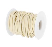 PATIKIL 11 Yard x 3mm Round Leather Cord for Jewelry Making, Leather String Lace Leather Rope Spool for Crafting Necklace Bracelet Beading Lanyard Braiding, Beige