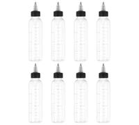 PATIKIL 110 Ml/4 oz Plastic Squeeze Bottles with Black Twist Cap, 8 Pcs Graduated Round Dispensing Bottle Empty Pointed Bottle for Liquids, Crafts, Oils, Condiments, Transparent