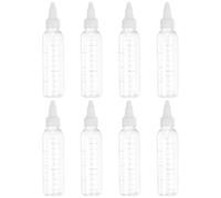 PATIKIL 110 Ml/4 oz Plastic Squeeze Bottles with White Twist Cap, 8 Pcs Graduated Round Dispensing Bottle Empty Pointed Bottle for Liquids, Crafts, Oils, Condiments, Transparent