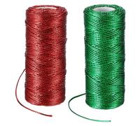 PATIKIL 110 Yards Decorative Metallic Bakers Twine, 1 Rolls Wrapping Twine String Rope DIY Tie Gift Packing Materials for Christmas Crafts Wedding Present,Red & Green