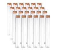 PATIKIL 110ml Test Tubes, 24pcs 7.87x1.18 Glass Clear Flat Bottom Test Tube Containers with Cork Stopper for Bead Party Candy Bath Salt Storage Scientific Experiment Plant Propagation