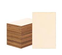 PATIKIL 110x70mm Wood Pieces, 40 Pack Unfinished Rectangle Wood Shapes Blank Wooden Cutouts for Craft Project Laser Engraving Burning Design