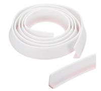 PATIKIL 118 Inch Collapsible Shower Threshold Water Dam Guard, Shower Stopper Barrier Self Adhesive Sink Splash Guard for Frameless Shower Door Bottom, White (1.2"Wx0.6"T)
