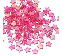 PATIKIL 11mm Crystal Star Beads, 100 Pcs Star Acrylic Spacers Bead Charm Pendants for Jewelry Making Bracelet Necklace DIY Crafts, Rose Red