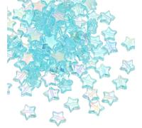 PATIKIL 11mm Crystal Star Beads, 100 Pcs Star Acrylic Spacers Bead Charm Pendants for Jewelry Making Bracelet Necklace DIY Crafts, Blue