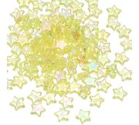 PATIKIL 11mm Crystal Star Beads, 100 Pcs Star Bead Acrylic Spacers Bead Star Shaped Charm Pendants for Jewelry Making Bracelet Necklace DIY Crafts, Yellow