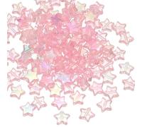 PATIKIL 11mm Crystal Star Beads, 100 Pcs Star Bead Acrylic Spacers Bead Star Shaped Charm Pendants for Jewelry Making Bracelet Necklace DIY Crafts, Pink