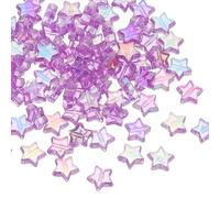 PATIKIL 11mm Crystal Star Beads, 200 Pcs Star Acrylic Spacers Bead Charm Pendants for Jewelry Making Bracelet Necklace DIY Crafts, Purple
