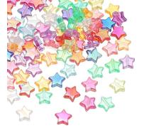PATIKIL 11mm Crystal Star Beads, 200 Pcs Star Bead Acrylic Spacers Bead Star Shaped Charm Pendants for Jewelry Making Bracelet Necklace DIY Crafts, Mix Color