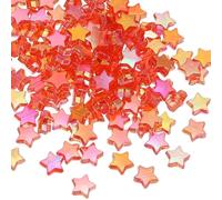 PATIKIL 11mm Crystal Star Beads, 200 Pcs Star Bead Acrylic Spacers Bead Star Shaped Charm Pendants for Jewelry Making Bracelet Necklace DIY Crafts, Red