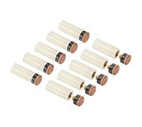 PATIKIL 11mm Dia Screw-on Pool Cue Tips, 10 Pairs Snooker Billiard Cue Stick Tips Replacement with Pool Cue Ferrules, Brown Beige