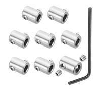 PATIKIL 11mm Hole Wire Rope Clips Set, 8 Set 304 Stainless Steel Double Holes Lock Cable Clamps Clip with M6 Hexagon Screws Spanner for Cable Fitting, Silver 16x20mm