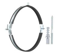 PATIKIL 12.2"-12.6"/310-320mm Split Ring Pipe Hanger, Heavy Duty Adjustable Pipe Bracket Clamp Galvanized Iron Wall Ceiling Mount Pipe Strap Support with Screws & Expansion Tube, Black