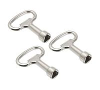 PATIKIL 12.5x7mm Triangle Socket Spanner Key, 3 Pack Electrical Cabinet Gas Water Meter Key for Elevator Lift Door Triangle Panel Lock, Silver