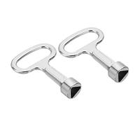 PATIKIL 12.5x8mm Triangle Socket Spanner Key, 2 Pack Electrical Cabinet Gas Water Meter Key for Elevator Emergency Lift Door Triangle Panel Lock, Silver