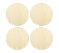 PATIKIL 12" Diameter Crochet Basket Bottom, 4Pcs Round Blank Crochet Knitting Wooden Base for DIY Craft Weaving Basket Making Supplies Home Decoration, Wood Color