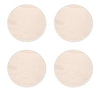PATIKIL 12" Diameter Crochet Basket Bottom, 4Pcs Round Blank Crochet Knitting Wooden Base for DIY Craft Weaving Basket Making Supplies Home Decoration, Brown