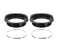 PATIKIL 12" Duct Connector Flange, 2 Pack Dryer Vent Wall Plate Square to Round Straight with Clamp for Air Heating Cooling Ventilation Exhaust Fan, Black